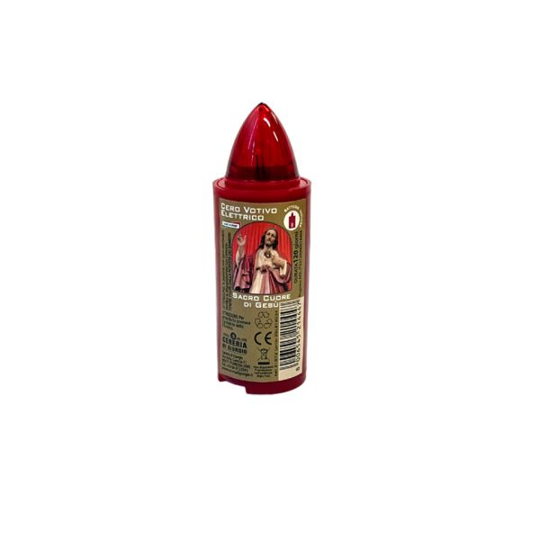 Luxì Sacro Cuore di Gesù - Cero votivo " Stilo" elettrico Ø 3 Cm - H 9 Cm