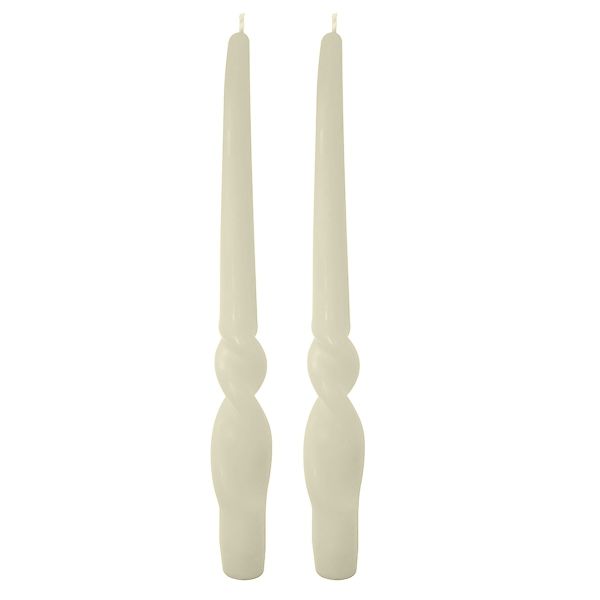 Set da 4 candele artigianali con spirale Voluta - Altezza 30 cm - Panna