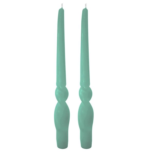 Set da 4 candele artigianali con spirale Voluta - Altezza 30 cm - Grigio Verde