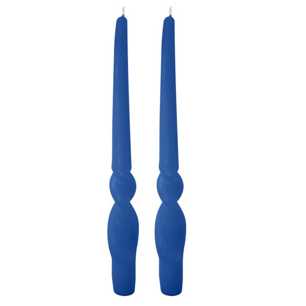 Set da 4 candele artigianali con spirale Voluta - Altezza 30 cm - Blue Dusk