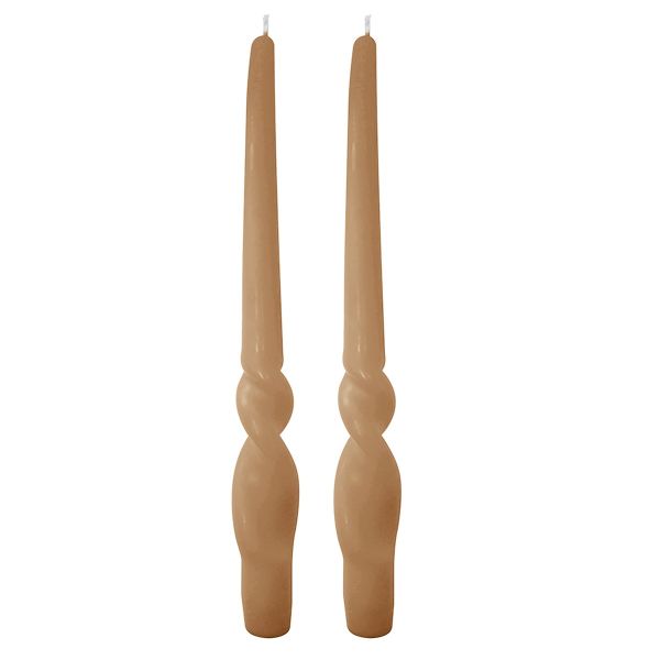 Set da 4 candele artigianali con spirale Voluta - Altezza 30 cm - Mocha Mousse
