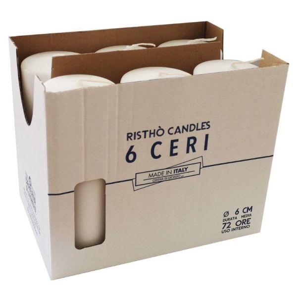 Set 6 Ceri Ø 6 cm h. 15 cm - durata circa 72 h - VARI COLORI 