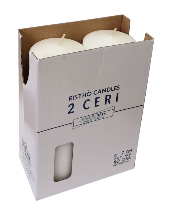 Set 2 Ceri Ø 7 cm h. 20 cm - durata  circa 110 h - VARI COLORI 