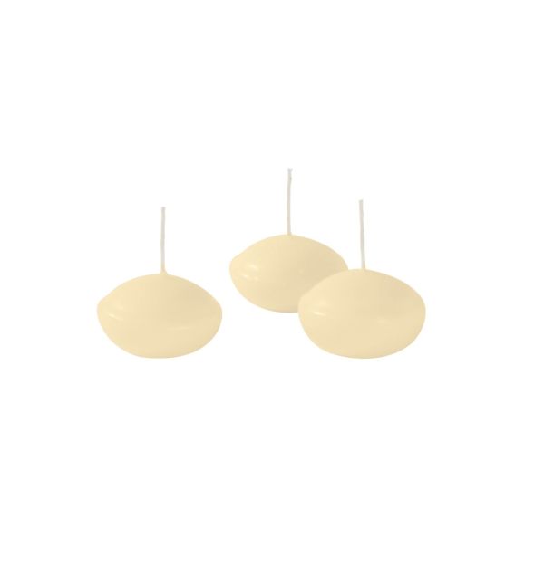 Candele galleggianti Ø 4,5 cm h. 2,7 cm 20 pezzi - Avorio
