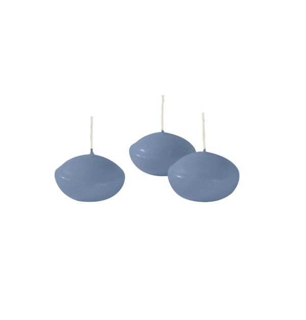 Candele galleggianti Ø 4,5 cm h. 2,7 cm 20 pezzi - Dusty Blu