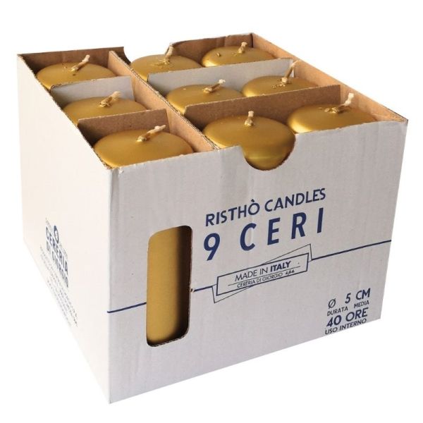 Set 9 Ceri Ø 5 cm h. 12 cm - durata circa 40 h  - Oro & Argento