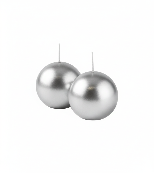Candele sfera Ø 6 cm 6 pezzi - Argento