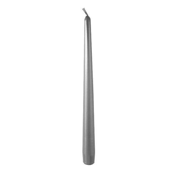 Candele coniche Ø 2,2 cm h. 30 cm 12 pezzi - Argento
