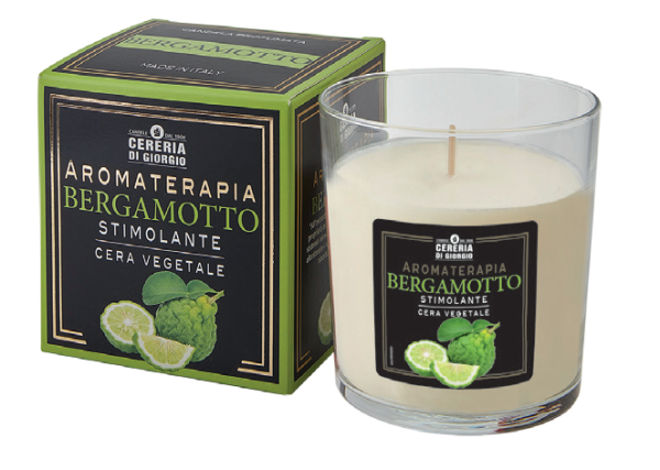 Candela Vegetale Vegana profumata in bicchiere Aromaterapia - Bergamotto - 44 ORE
