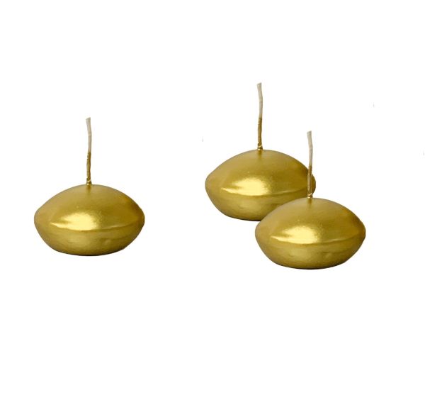 Candele galleggianti Ø 4,5 cm h. 2,7 cm 6 pezzi - Oro