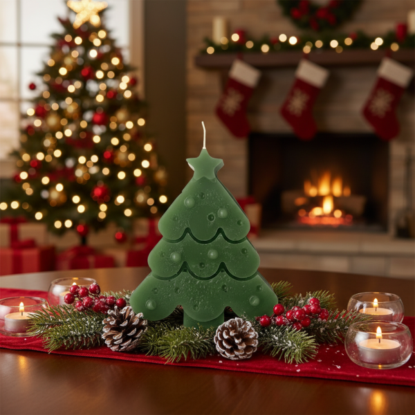 Candela a forma di Albero di Natale artigianale -profumato - Pocket Season - Natale
