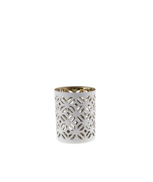 Porta tealight in porcellana traforato Ø 6 cm h 7,8 cm