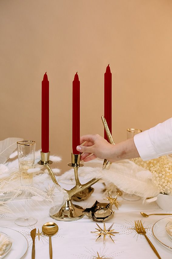Candele GALA A Bastoncino Rosso Tango 25 Cm X 2,3 Cm - Confezione Da 10, Paraffina/Stearina, Senza Olio Di Palma