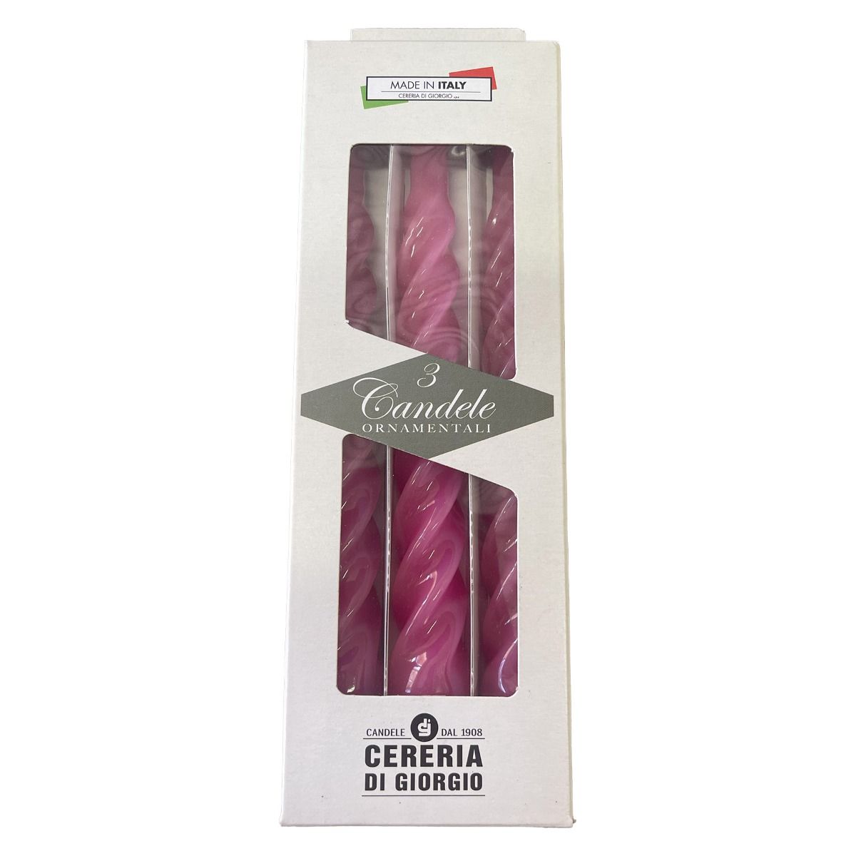 CERERIA DI GIORGIO Risthò Tortiglione-Kerzen, Lackiert - Set Mit 6 Stück, Cremefarben, 21 Cm Höhe
