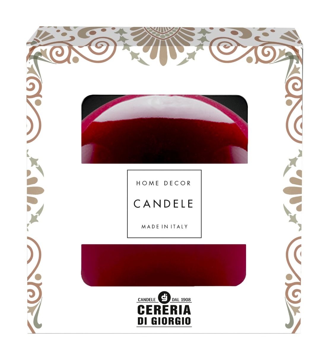 Candela Decorativa INNA-Glas Maeva - Sfera Rossa, Diametro 6 Cm, 10 Ore Di Durata, Made In Germany