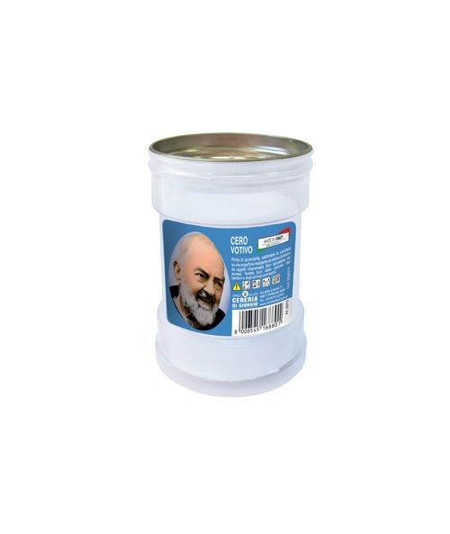 Cero Votivo P30 Rosso - Cereria Di Giorgio | Durata 25 Ore Con Etichette Sacri Cuori E Santi