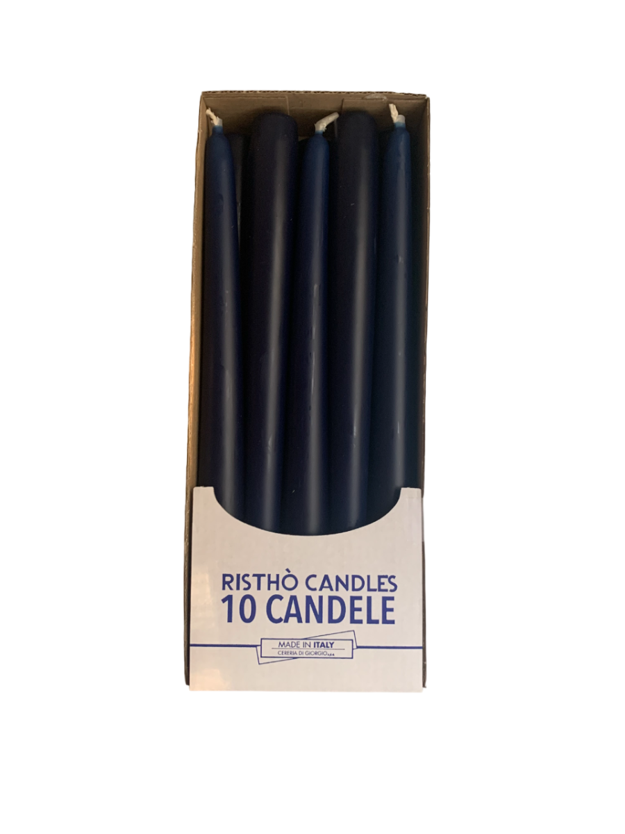Candele A Colonna Papstar - Set 40 Pezzi, Diametro 40 Mm, Altezza 90 Mm, Colore Blu Scuro