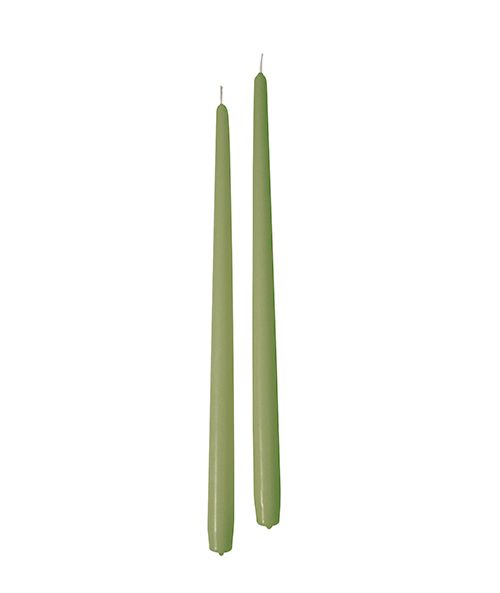 Candele coniche Ø 2,2 cm h. 40 cm 6 pezzi - Verde marcio