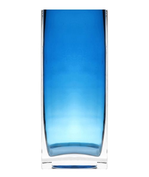 Vaso quadrato in vetro cangiante colorato 8x8x19 cm - Blu