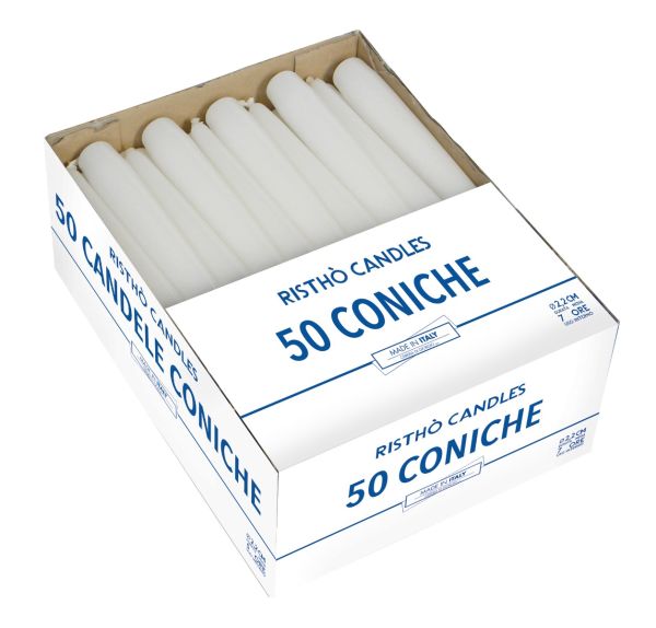 Candele coniche Ø 2,2 cm h. 25 cm 50 pezzi 