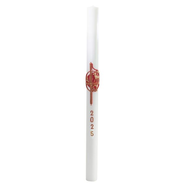 Cero pasquale con decoro in cera Ø 8 cm h. 120 cm