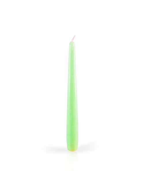 Candele laccate coniche Ø 2,2 cm h. 21 cm 3 pezzi - Verde acqua