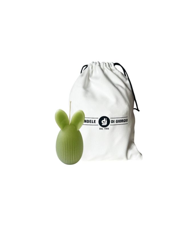 Candela a forma di Uovo con orecchie da coniglio -Pistacchio