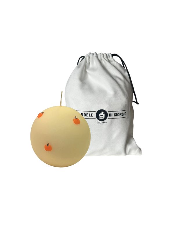 Sfera con zucche in cera  Ø 10  - Avorio