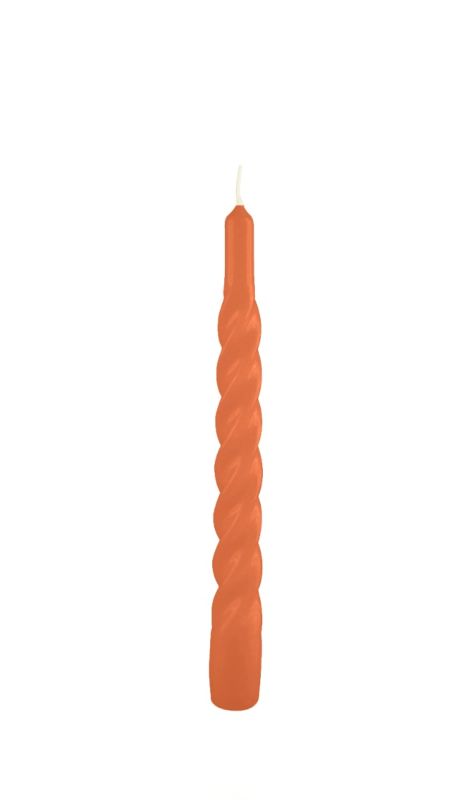 Candele laccate tortiglione Ø 2,2 cm h. 21 cm 3 pezzi - Terracotta