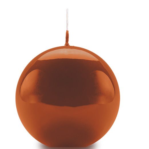 Candela sfera Laccata  Ø 10 cm -  1 pezzo - Terracotta-  Home Decor 