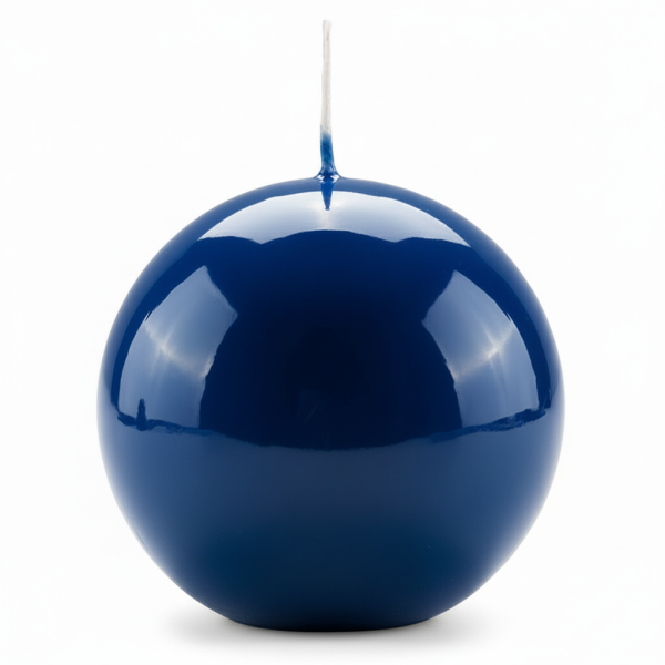 Candela sfera Laccata  Ø 10 cm -  1 pezzo - Blu Dusk -Home Decor 