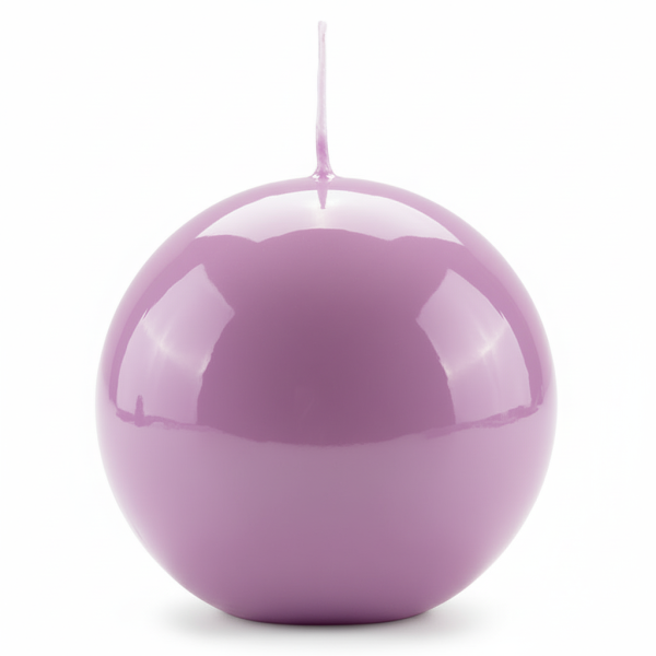 Candela sfera Laccata  Ø 10 cm -  1 pezzo - Viola Polvere  -Home Decor 