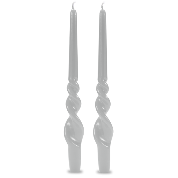 Set 2 candele voluta laccate h 30 cm - Bianco