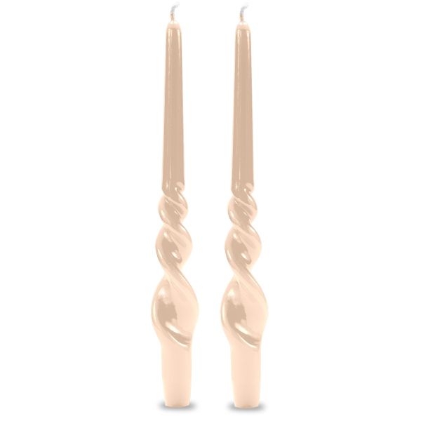 Set 2 candele voluta laccate h 30 cm - Cipria