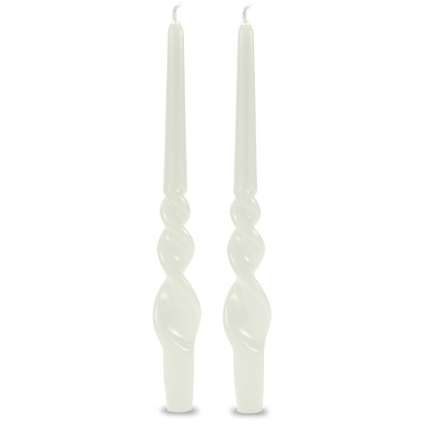 Set 2 candele voluta laccate h 30 cm - Panna