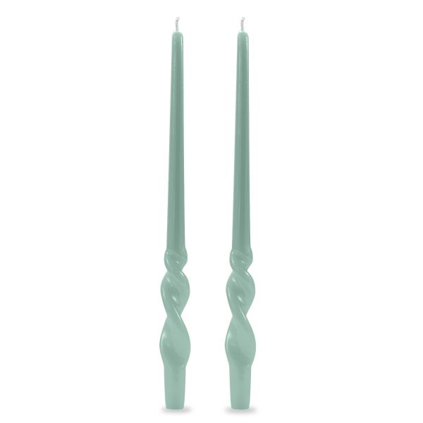 Set 2 candele voluta laccate h 30 cm - Vintage Green