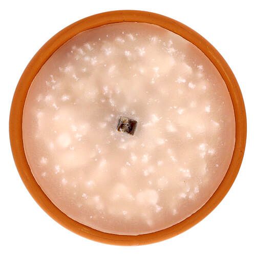 Fiaccola in coccio Ø 17 cm - Cera bianco/avorio