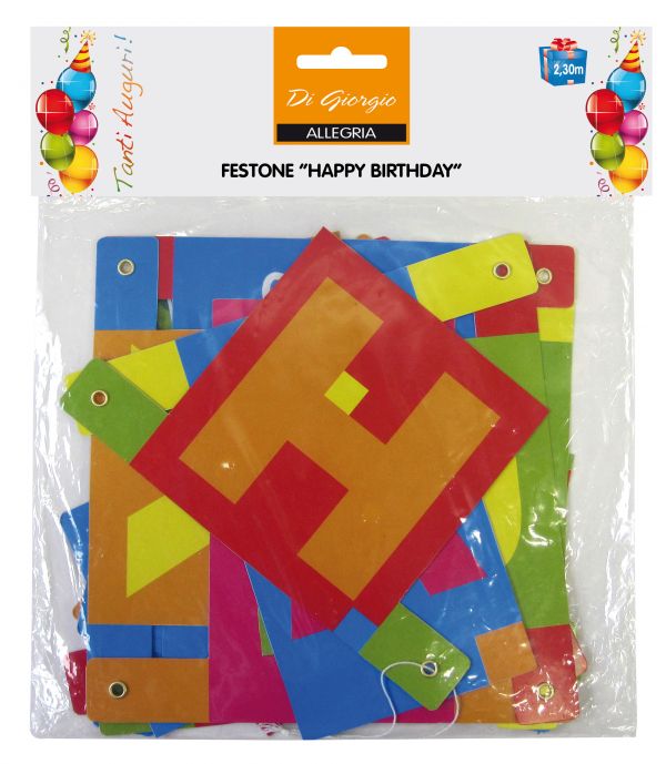 Festone di compleanno "Happy Birthday"