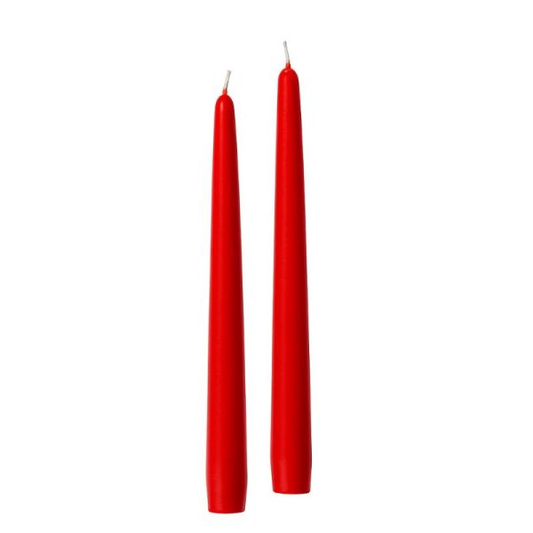Candele coniche Ø 2,2 cm h. 21 cm 50 pezzi - Rosso