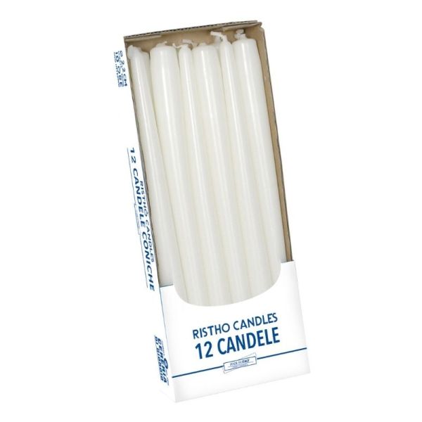 Candele coniche Ø 2,2 cm h. 30 cm 12 pezzi 
