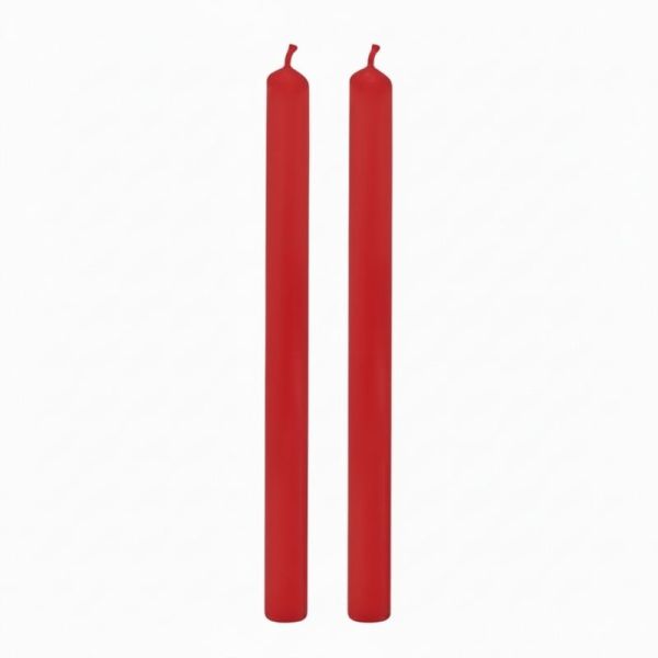 8 Candele Cilindriche  - ∅ 2,2 cm h 25 cm - Rosso