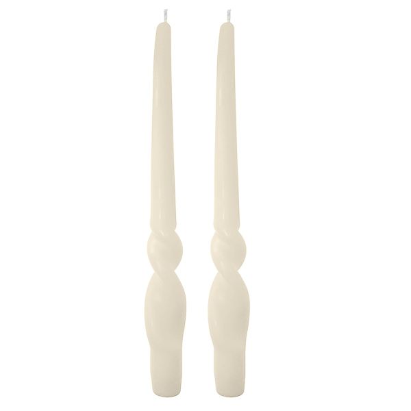 Set da 4 candele artigianali con spirale Voluta - Altezza 30 cm - Avorio