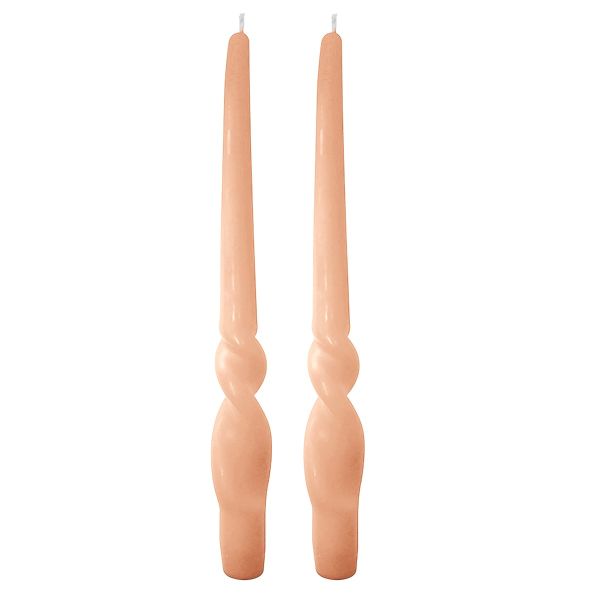 Set da 4 candele artigianali con spirale Voluta - Altezza 30 cm - Cipria