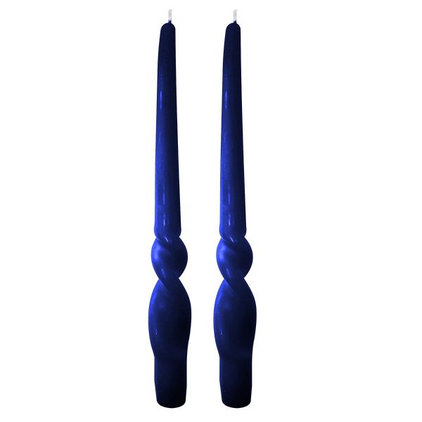 Set da 4 candele artigianali con spirale Voluta - Altezza 30 cm -Blu Notte
