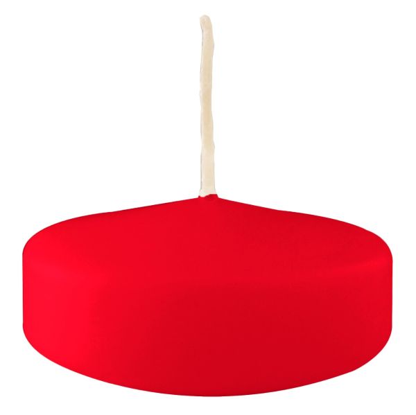 Candele galleggianti Ø 7 cm h. 1,5 cm 12 pezzi - Rosso