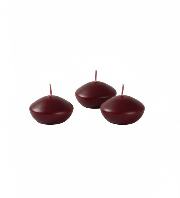 Candele galleggianti Ø 4,5 cm h. 2,7 cm 20 pezzi - Borgogna