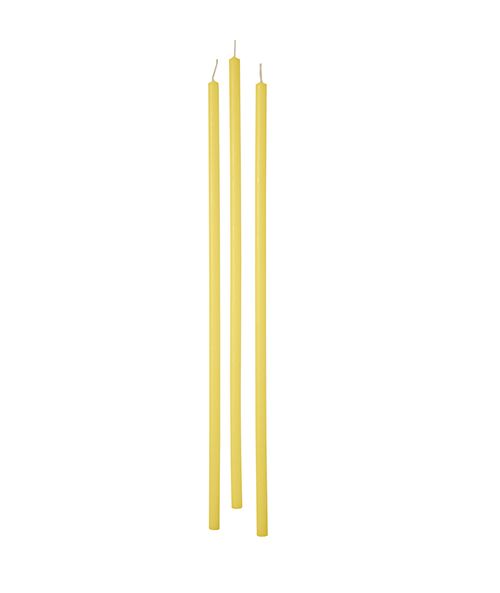 Candele stelo Ø 0,9 cm h. 37 cm 12 pezzi - Giallo
