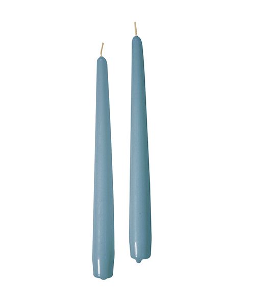 Candele coniche Ø 2,2 cm h. 25 cm 10 pezzi - Dusty Blue