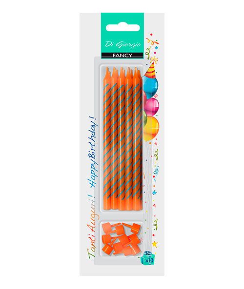 Candele di compleanno giganti a righe oblique - Colori Assortiti