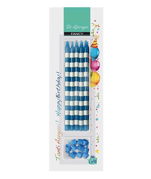 Candele di compleanno giganti a righe - Colori Assortiti